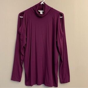 Athleta Purple Long Sleeve Cold Shoulder Turtleneck Top Size Medium